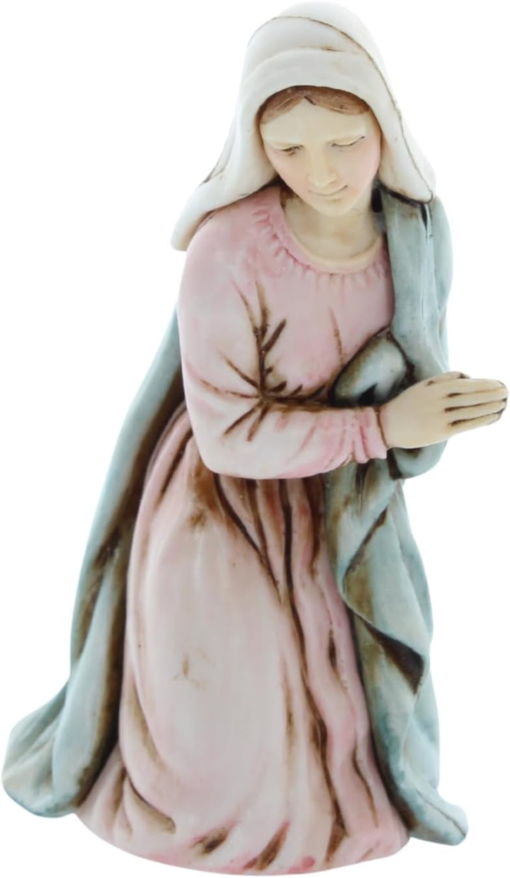 Moranduzzo Geburtsszene 6 Figuren für Krippe 11 cm Massstab 1:20 - Unzerstörbare Krippenfiguren - St