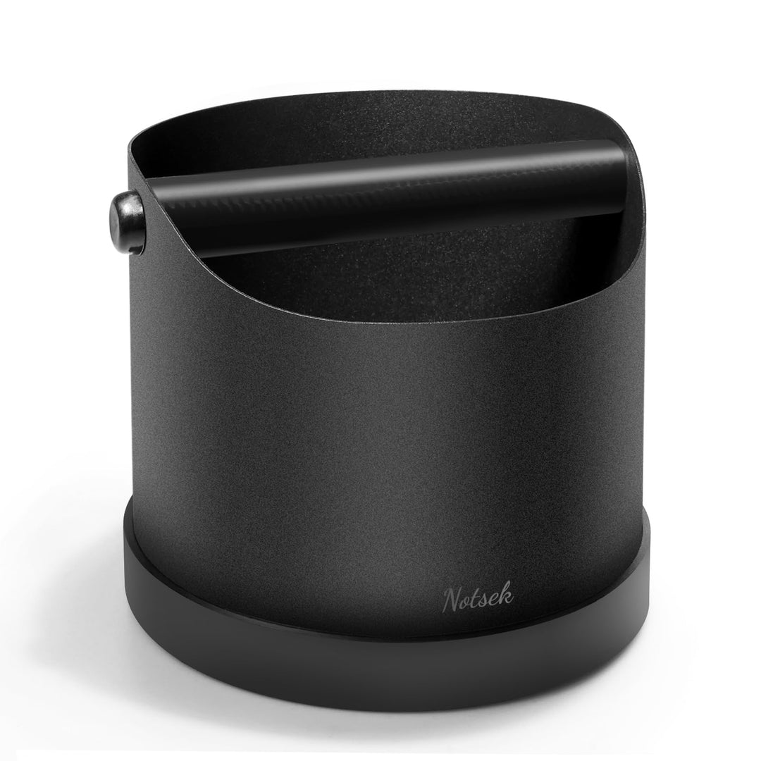 NOTSEK Abklopfbehälter für Siebträger, 1.2L Edelstahl Kaffee Knock Box, Kaffeesatz Abschlagbehälter,
