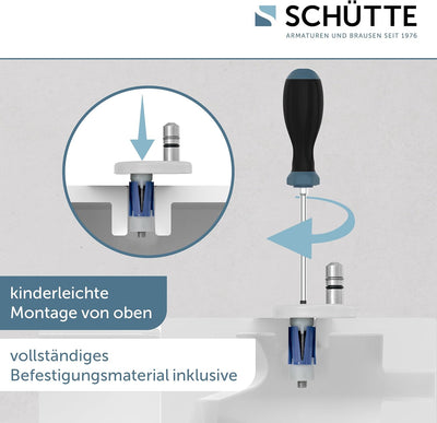 SCHÜTTE WC-Sitz mit Absenkautomatik, Abnehmbarer Klodeckel aus bruchsicherem Duroplast, Innovative D