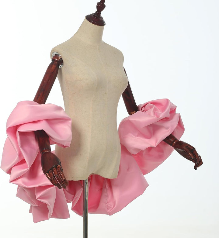 Satin-Umhang mit Puffärmeln, Brautschal, gerüschter Bolero, Wickeltuch für Braut, Hochzeitskleid, Ve