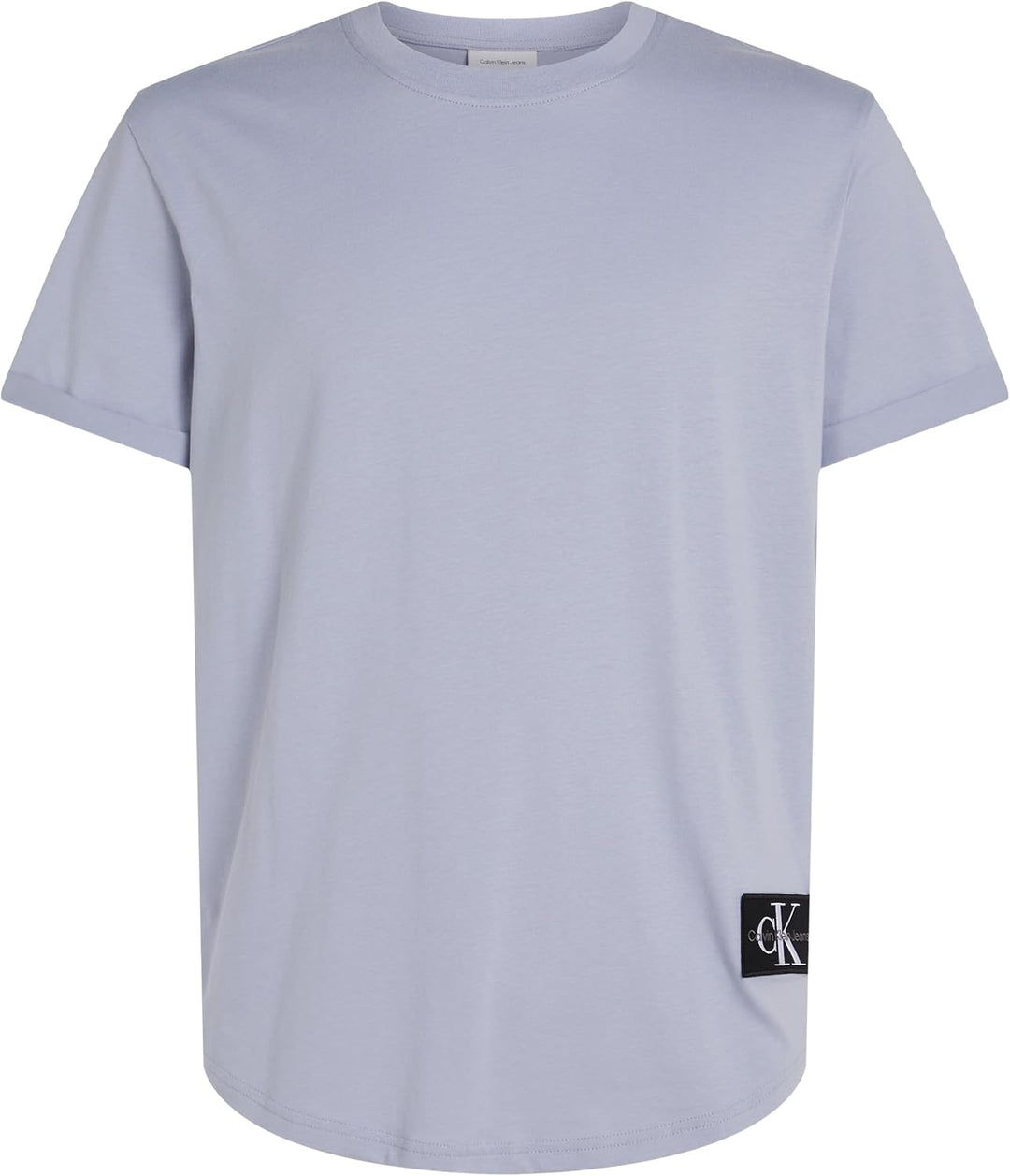 Calvin Klein Herren T-Shirt Kurzarm Badge Turn Up Sleeve Rundhalsausschnitt XS Blue (Aleutian), XS B