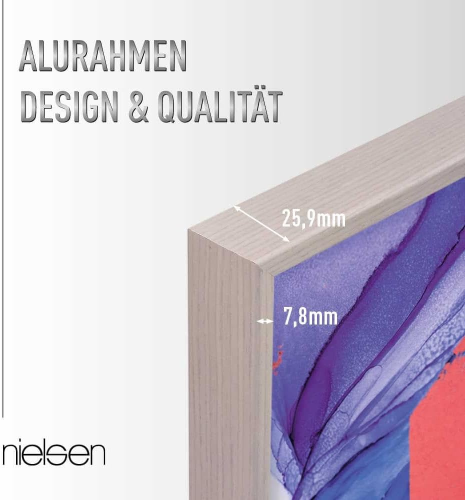 nielsen Aluminium Bilderrahmen Alpha, 20x30 cm, Eiche Weiss Eiche Weiss 20 x 30 cm, Eiche Weiss 20 x