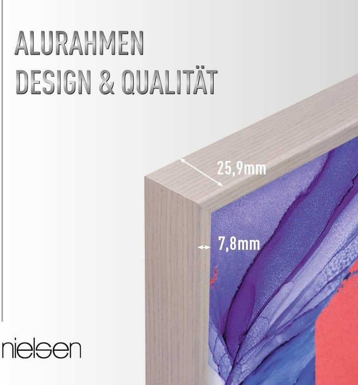 nielsen Aluminium Bilderrahmen Alpha, 20x30 cm, Eiche Weiss Eiche Weiss 20 x 30 cm, Eiche Weiss 20 x