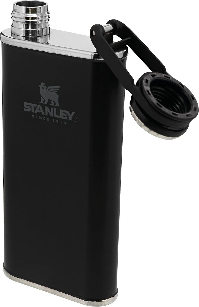 Stanley Classic Wide Mouth Flask 236 ml mit Never-Lose Kappe - Edelstahl Flachmann mit Weiter Öffnun