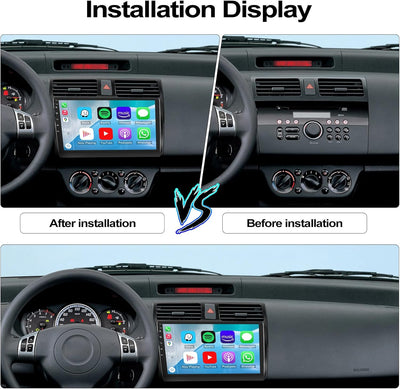 CAMECHO Android 11 Autoradio für Suzuki Swift(2003-2010),Carplay Android Auto Mirror Link Wireless,1