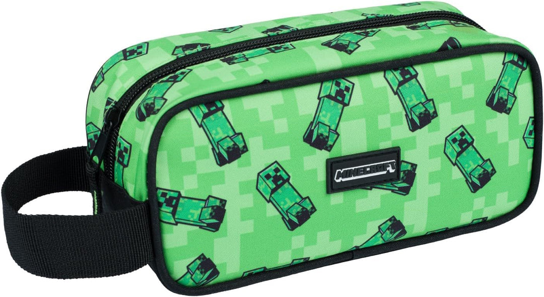 Baagl Minecraft Federmäppchen und Turnbeutel Set 2 Teilig für Jungen und Mädchen, Schule Mäppchen, G