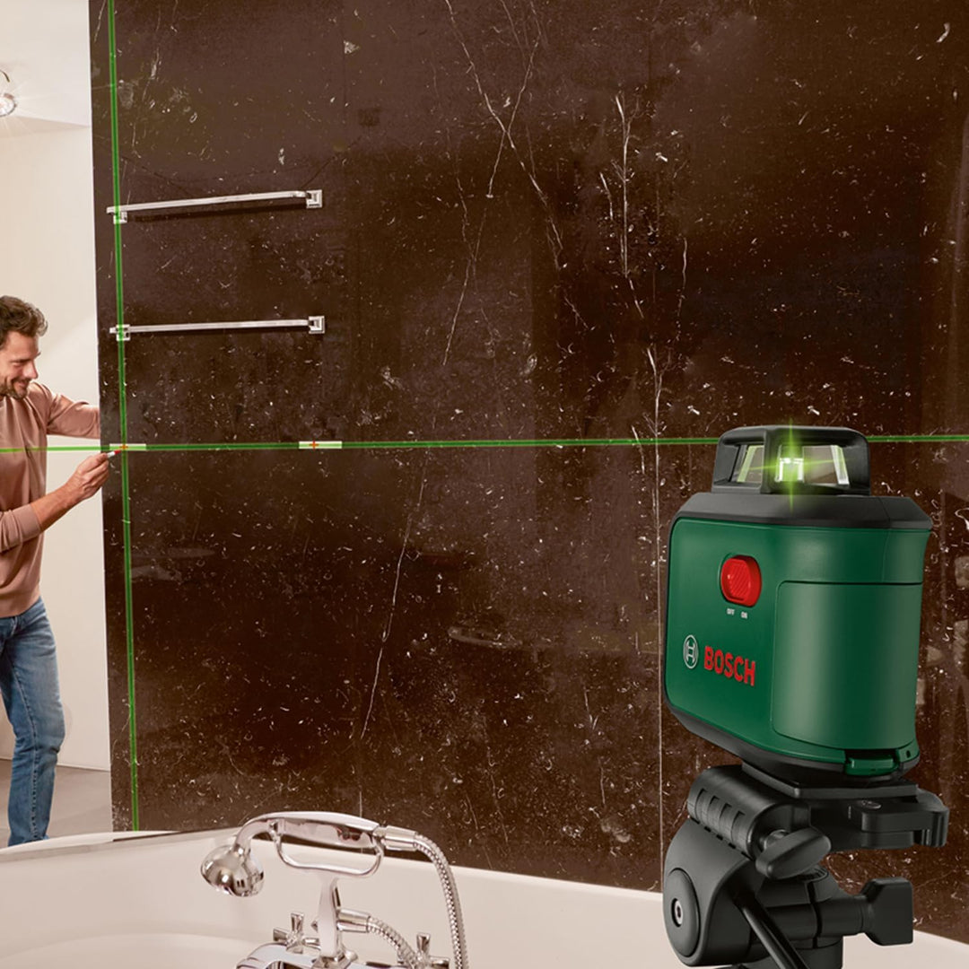 Bosch Kreuzlinienlaser AdvancedLevel 360 mit Premium-Stativ (3 Laserlinien inkl. 360° zum Ausrichten
