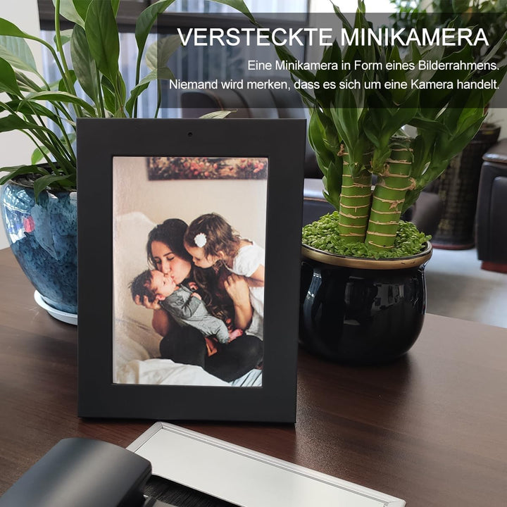 Mini Sicherheitskamera Fotorahmen,1080P Mini Überwachungs Kindermädchen Kamera mit Bewegungserkennun