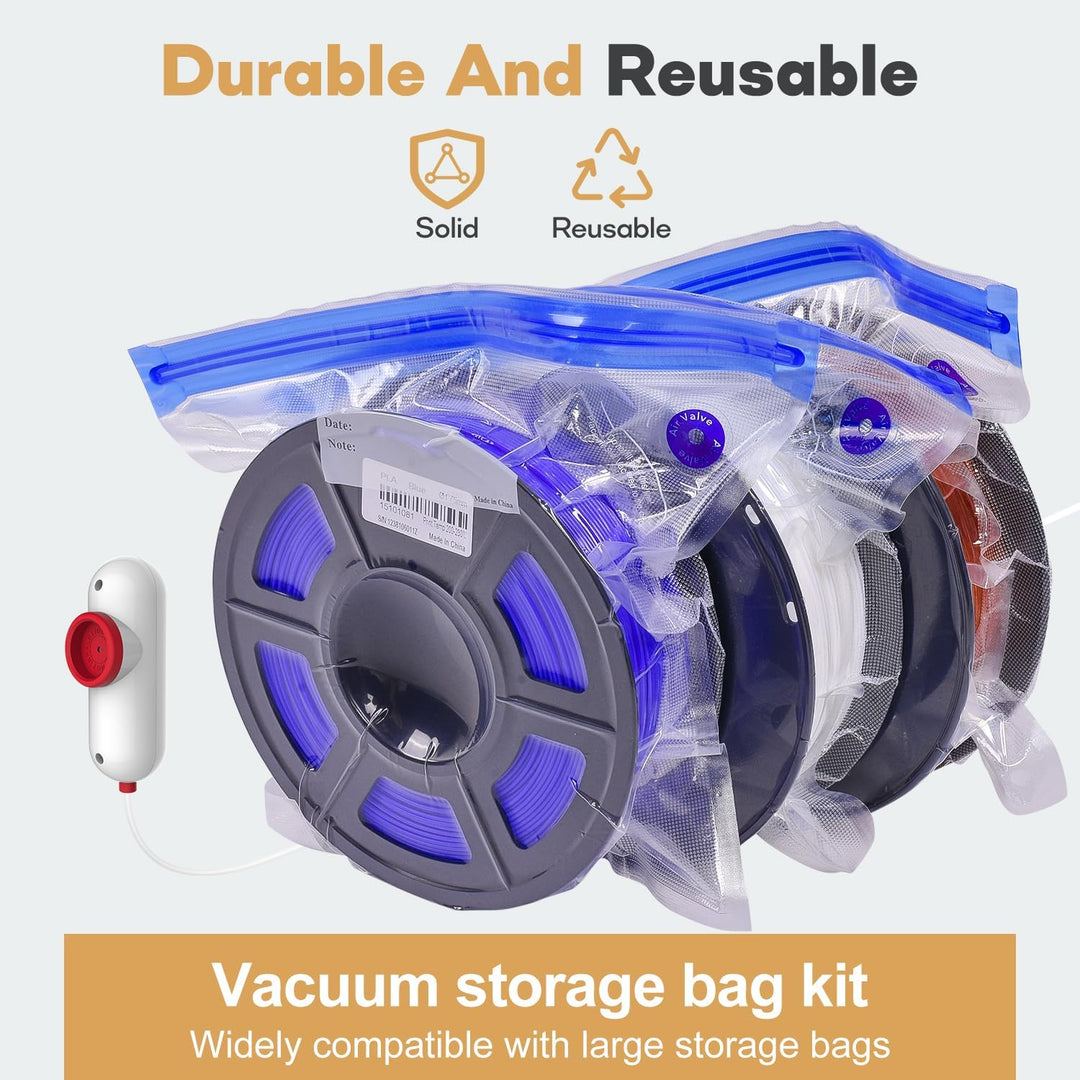 Vakuum-Filament-Kit (30 × 34 cm) mit USB-Pumpe & 30 Beuteln – Wiederverwendbar | Staub- & Feuchtigke