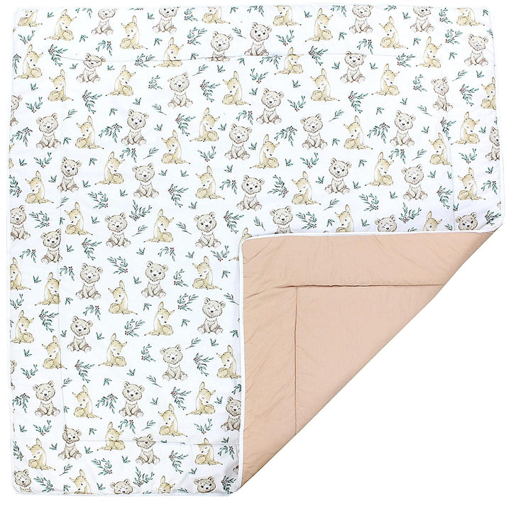 TupTam Baby Spielmatte Kinder Grosse Spieldecke Gepolstert XXL Krabbeldecke 120 x 120 cm Babyzimmer