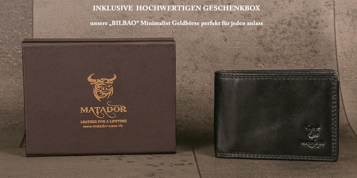MATADOR Klein Geldbörse Herren Bilbao TüV geprüfter RFID Schutz Minimalist Wallet Männer Portemonnai