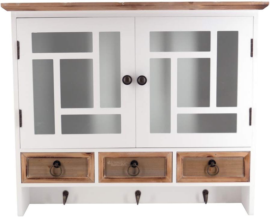 3 Regal, Wandregal Valenzia Landhaus Regal Stil Küchenregal Holz Vintage Look weiss
