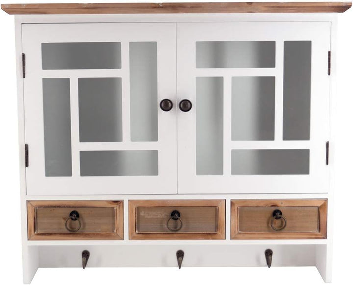 3 Regal, Wandregal Valenzia Landhaus Regal Stil Küchenregal Holz Vintage Look weiss