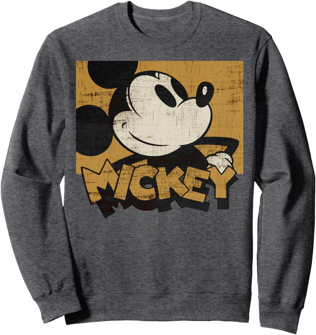 Disney Mickey And Friends Mickey Distressed Text Portrait Sweatshirt