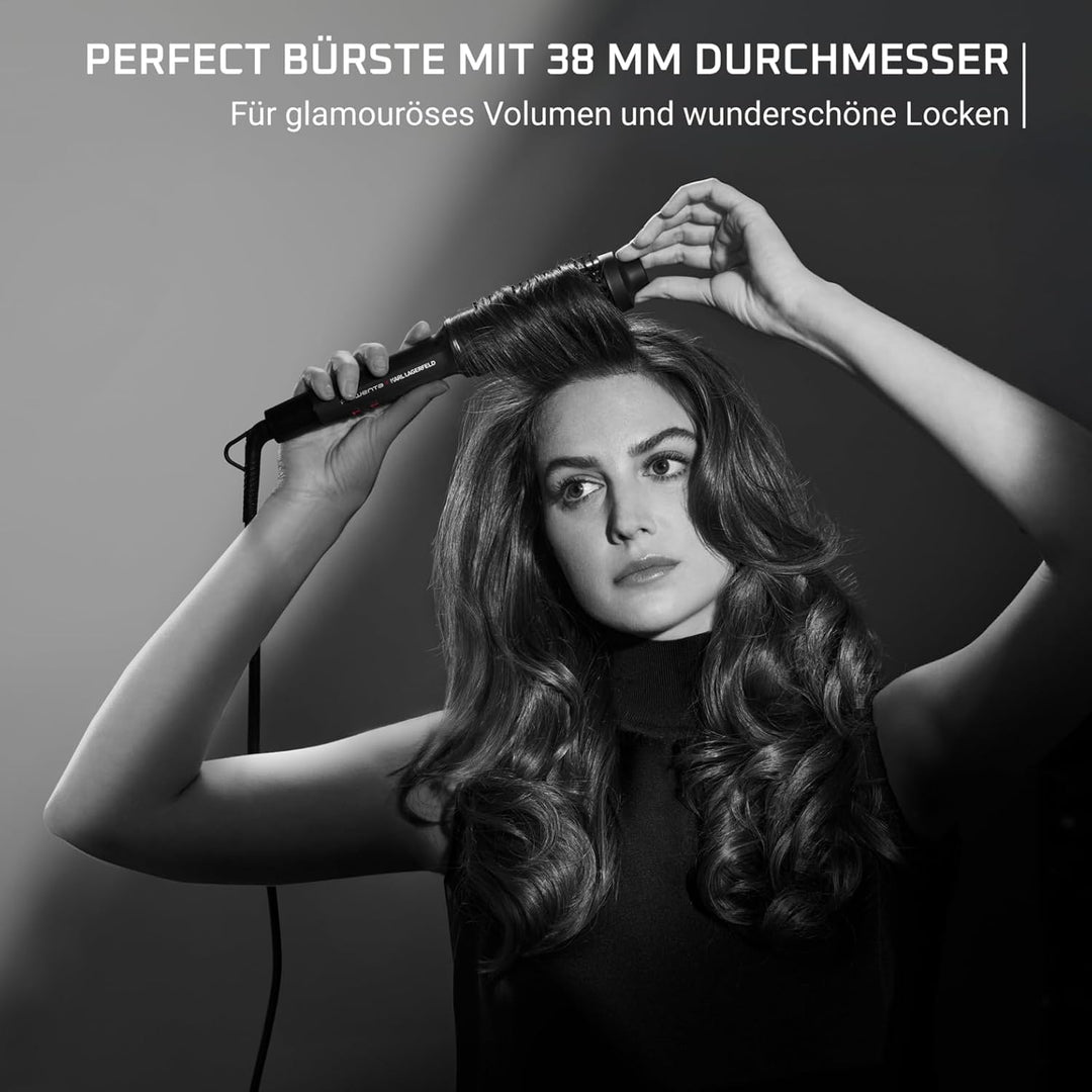 Rowenta X Karl Lagerfeld Power Brush Volumenstyler, 38-mm-Keramikbürste, Ionengenerator, Keramikbesc