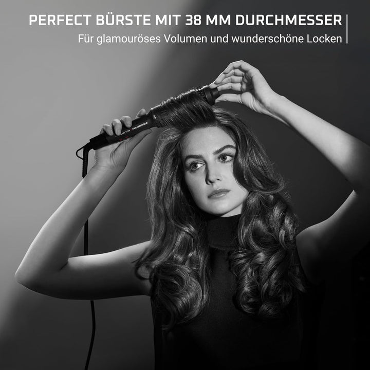 Rowenta X Karl Lagerfeld Power Brush Volumenstyler, 38-mm-Keramikbürste, Ionengenerator, Keramikbesc