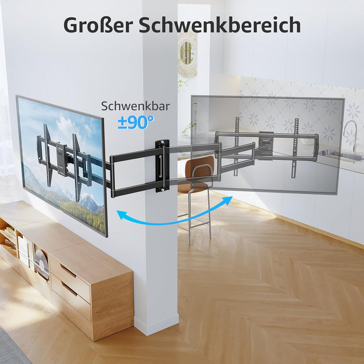 MOUNTUP 962mm Langarm TV Wandhalterung für 42–75 Zoll bis zu 45kg, Schwenkbare Neigbare Wandhalterun