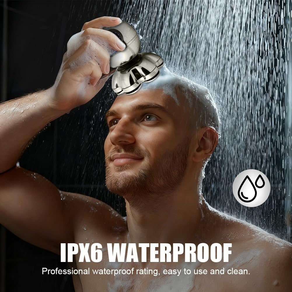 LOPHE Glatzen Rasierer Herren, 5 in 1 Kopfrasierer IPX7 Wasserdichter, Glatze Kopf Rasierer mit 7D M