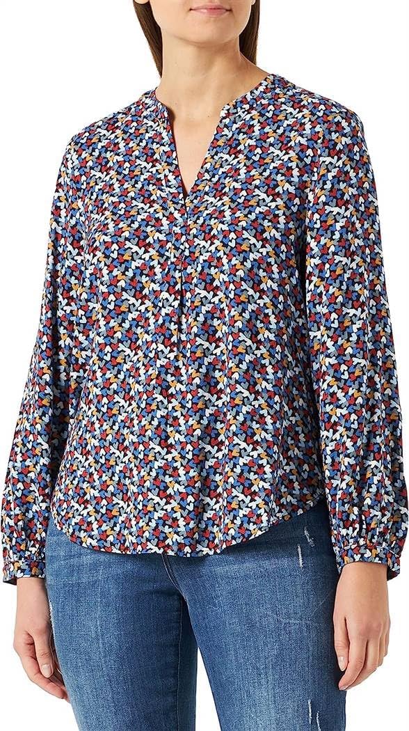 s.Oliver Damen Bluse Langarm 40 Blau, 40 Blau