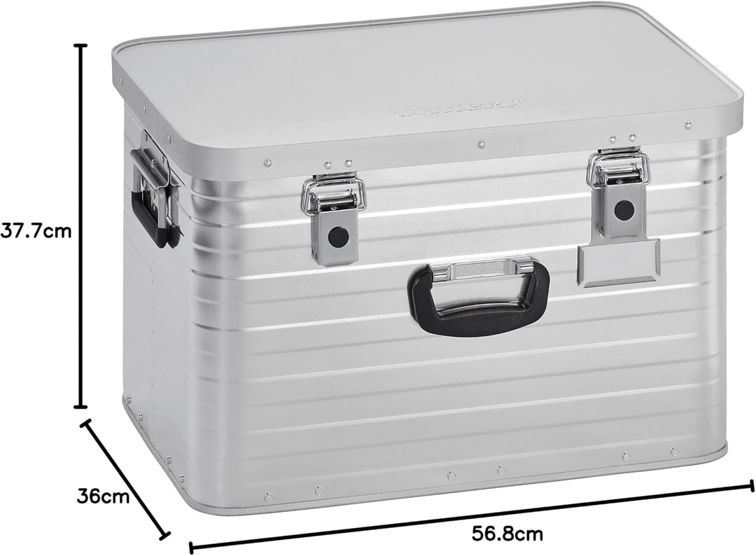 Enders Alubox 63 L mit Schloss Set - Aluminium Box 1 mm Wandstärke, spritzwasserdicht, stapelbar - A