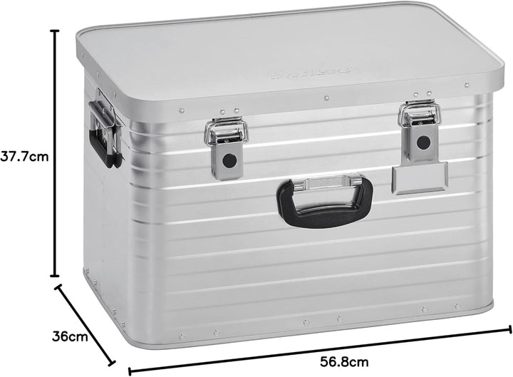 Enders Alubox 63 L mit Schloss Set - Aluminium Box 1 mm Wandstärke, spritzwasserdicht, stapelbar - A