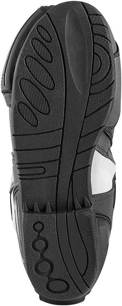 Bogotto Assen Motorradstiefel, schwarz/weiss, 47 Schwarz Weiss 47 EU, Schwarz Weiss 47 EU