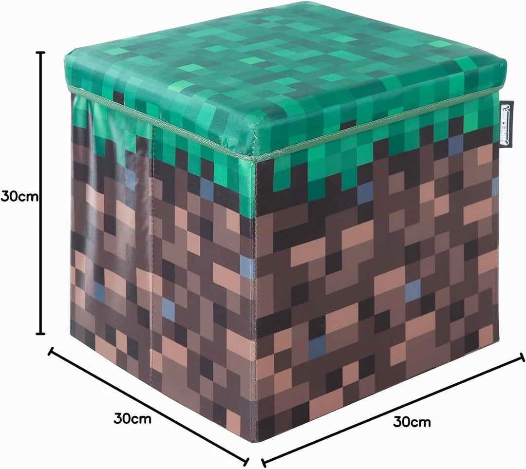 phoenix group AG MINECRAFT - Sitz- und Aufbewahrungsbox, Grasblock, Kids, Würfel