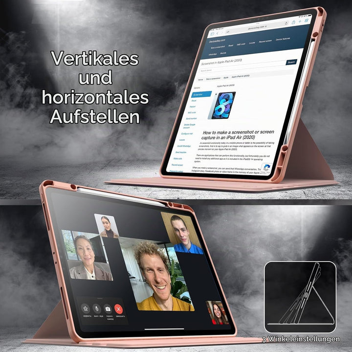 JETech Rotierende Hülle für iPad Pro 12,9 Zoll (2022/2021/2020/2018) mit Stifthalter, 360 Grad Drehb