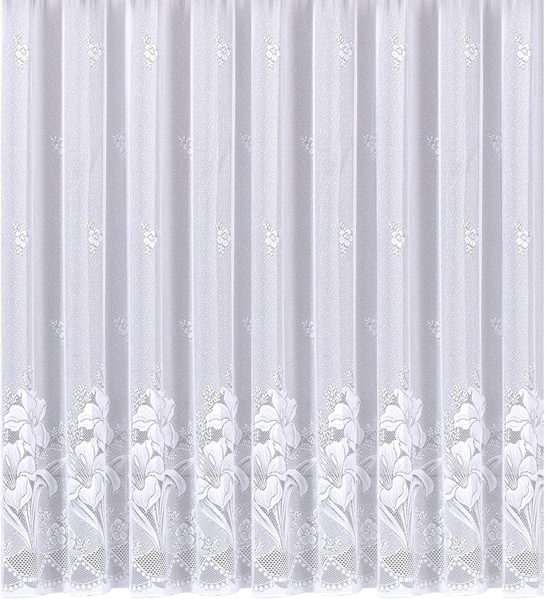 Gardine Vorhang Jacquard Store mit Bleiband für schönen Fall weiss schönes Blumenmuster allover mit