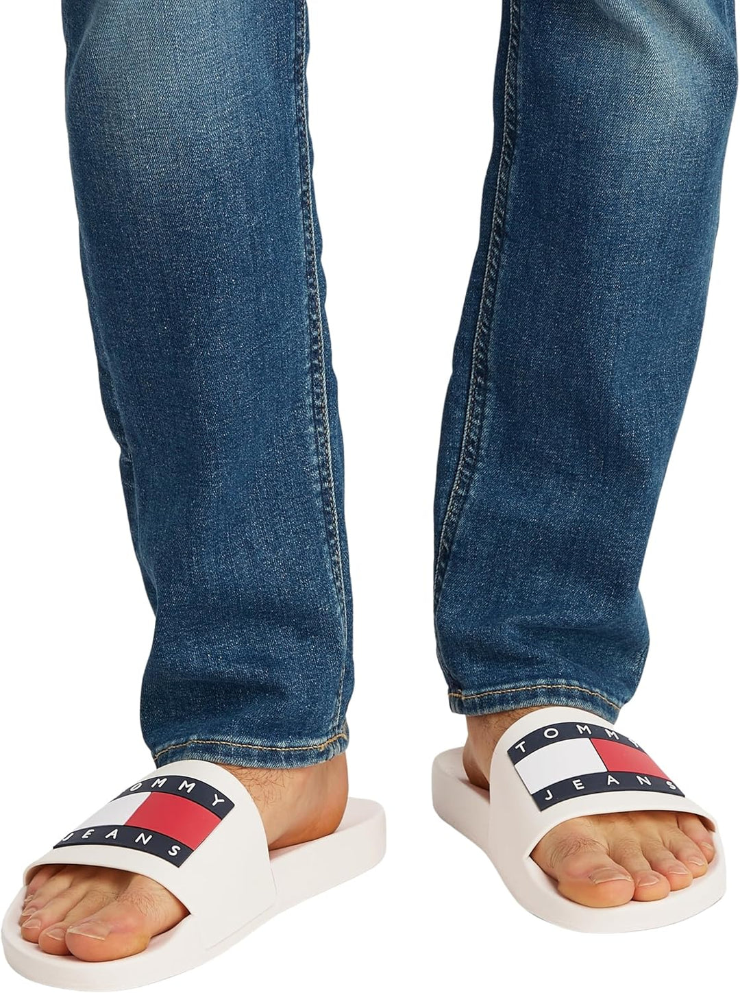 Tommy Jeans Herren Badeschuhe Pool Slide Badelatschen 40 EU Weiss, 40 EU Weiss
