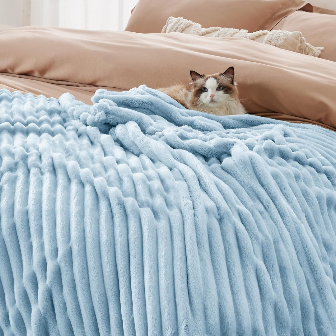 BEDSURE Kuscheldecke Flauschig - Wolldecke & Fleecedecke, Sofadecke, Weiche Warme Grobe Korddecke fü