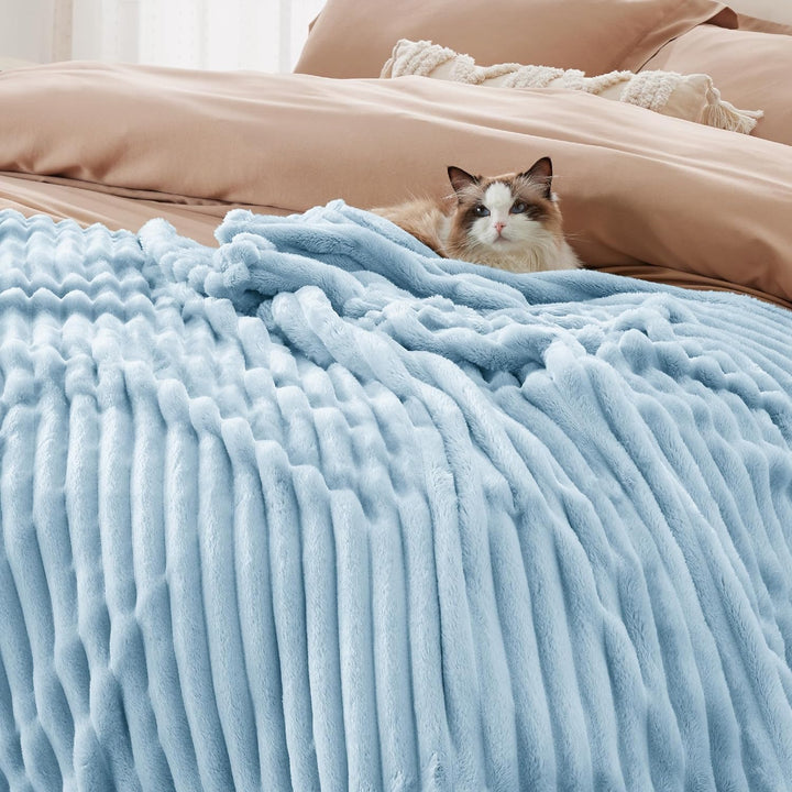 BEDSURE Kuscheldecke Flauschig - Wolldecke & Fleecedecke, Sofadecke, Weiche Warme Grobe Korddecke fü