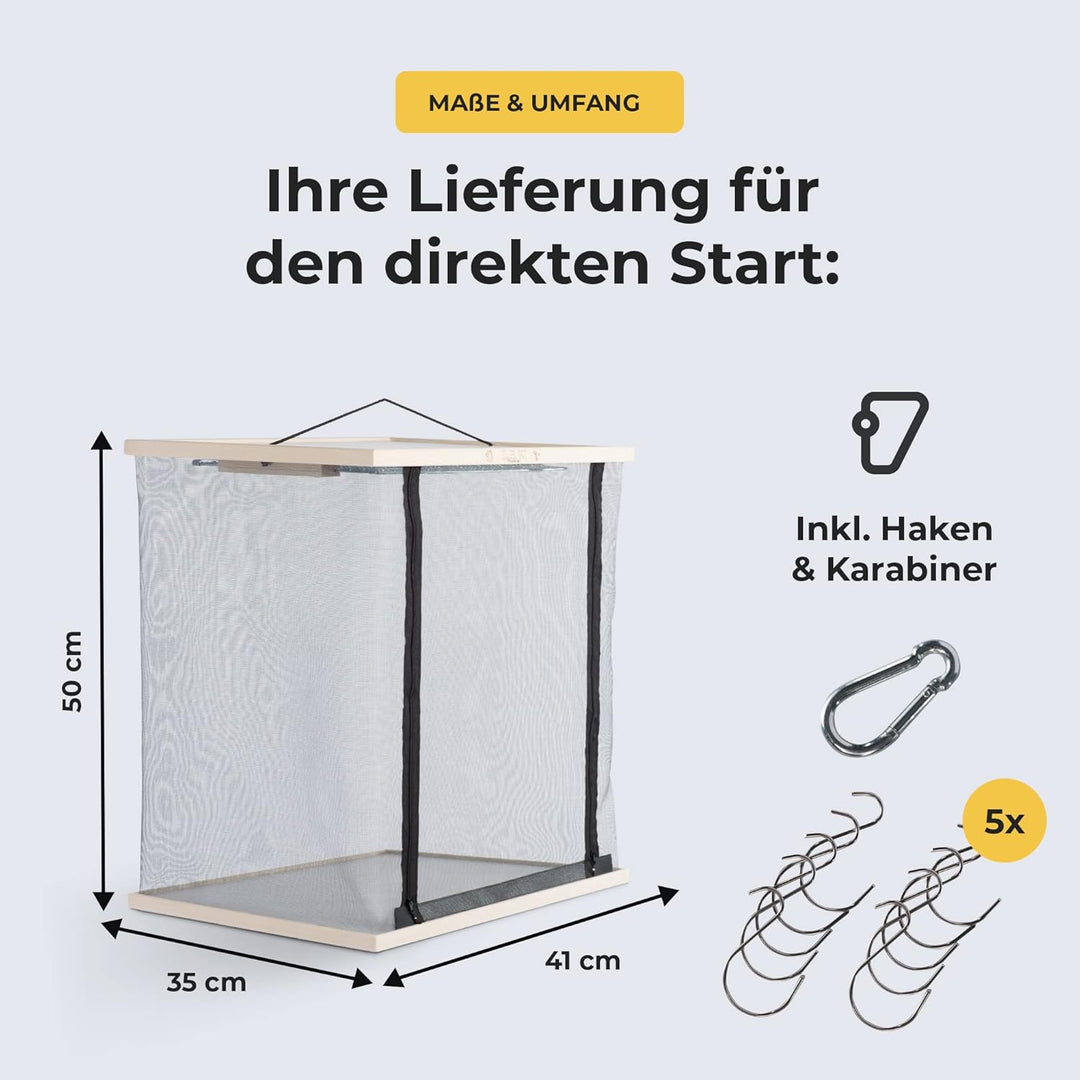 L.E.W. Reifeschrank – Reife- und Trockenschrank aus Naturholz für Fleisch, Wurst, Käse und Fisch | H