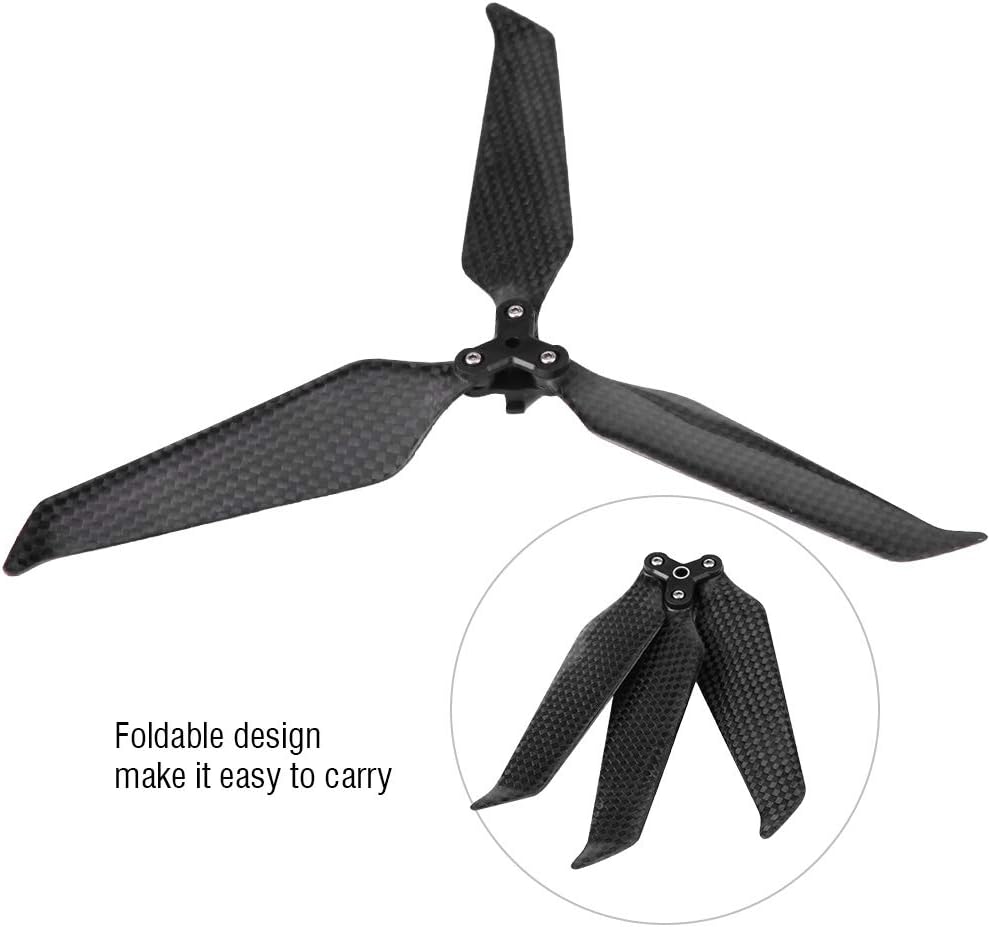 Dilwe 3-Blatt-Propeller, Kohlefaser-Schnellkupplungsrequisiten 8743 Foldble-Propeller mit Geräuschun
