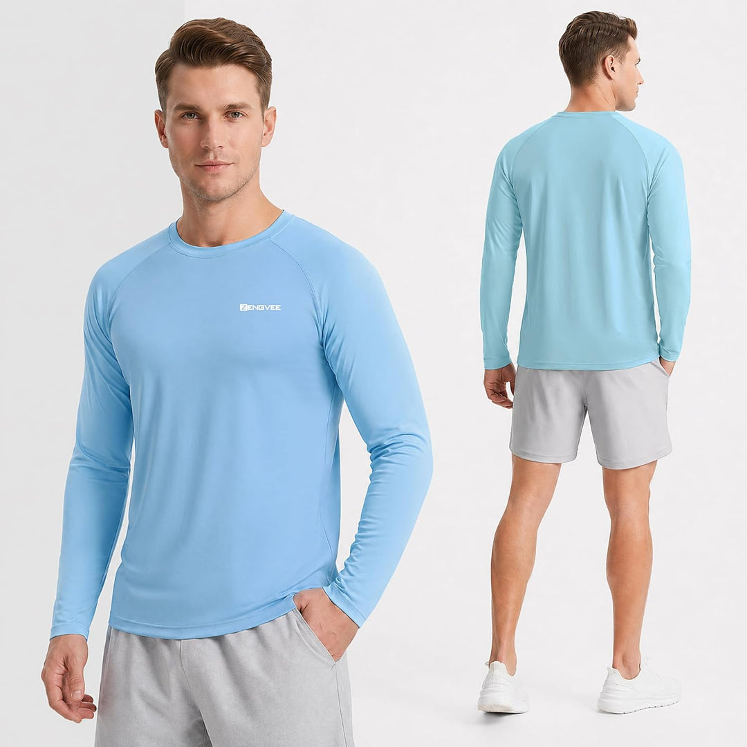 ZENGVEE 3er Pack Rashguard Herren, UPF 50+ UV Schutz Shirt Herren Schnelltrocknend Leicht Atmungsakt