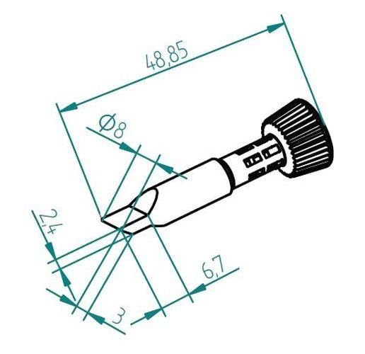 ERSA i-Tip ERSADUR Dauerlötspitze Wick-Tip gerade 8,0 mm Lötspitzenbreite mit ERSADUR-LF Beschichtun