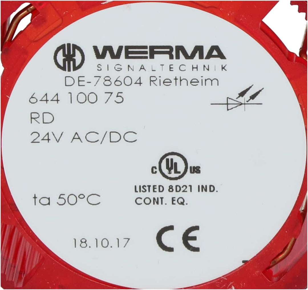 WERMA 644.100.75 RD LED-Dauerlichtelement 24VAC/DC, 24 V, Rot