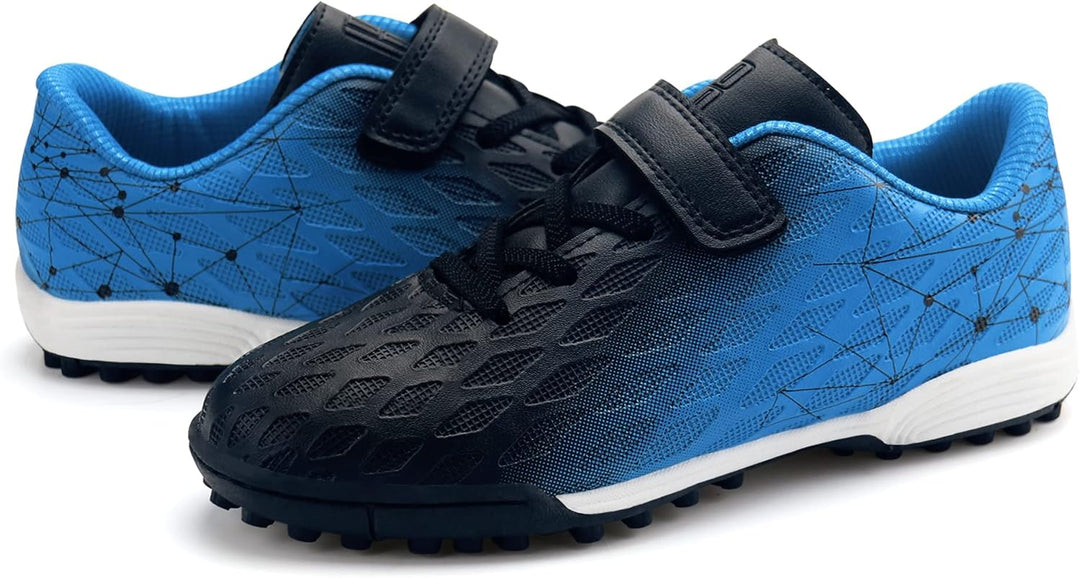 JABASIC Hallen Fussballschuhe Kinder Jungen Mädchen Fussballschuhe Kinder Kunstrasen 25 EU Schwarz B