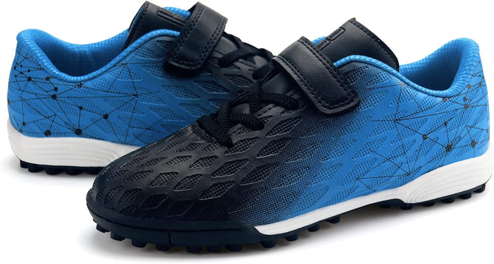 JABASIC Hallen Fussballschuhe Kinder Jungen Mädchen Fussballschuhe Kinder Kunstrasen 25 EU Schwarz B