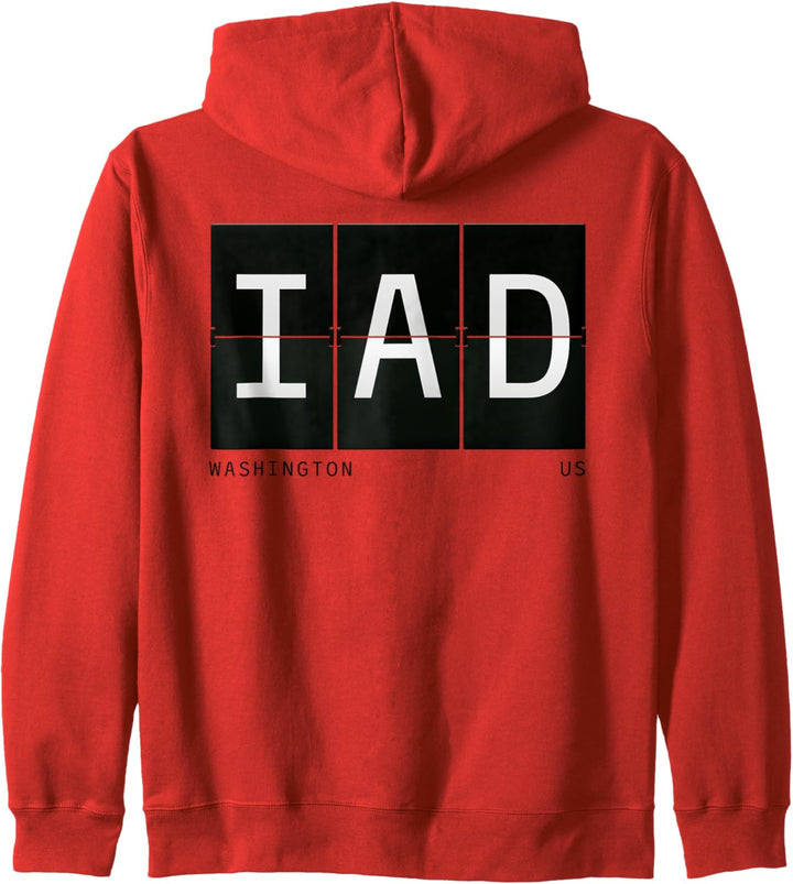 IAD Washington US Vereinigte Staaten Flughafencode Retro Reisen Kapuzenjacke