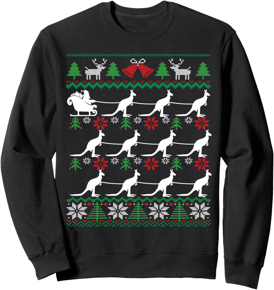 Kängurus ziehen den Weihnachtsmann Kangaroo Christmas Sweatshirt