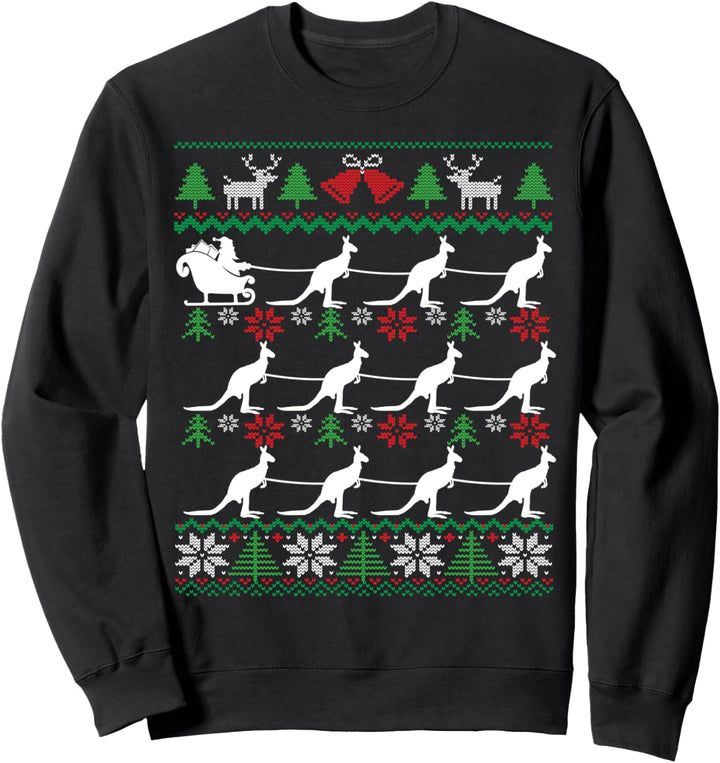 Kängurus ziehen den Weihnachtsmann Kangaroo Christmas Sweatshirt