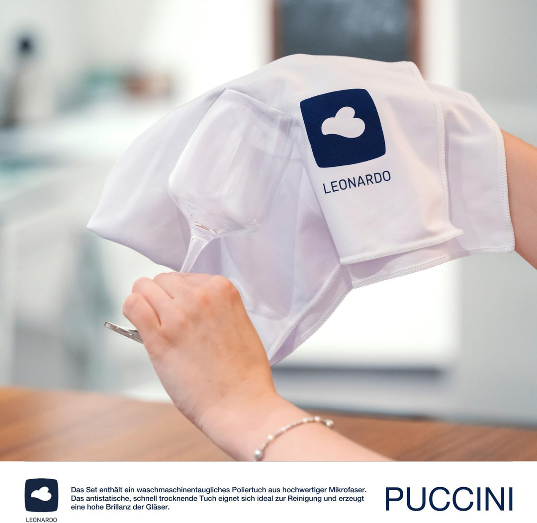 LEONARDO HOME Sektgläser PUCCINI (6er Set) inkl. Poliertuch • Spülmaschinenfeste Prosecco-Kelche (28