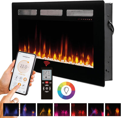 DIMPLEX - Sierra 48" - Elektrokamin - Schwarz, M - Patentierter Optiflame Flammeneffekt - Knisternde