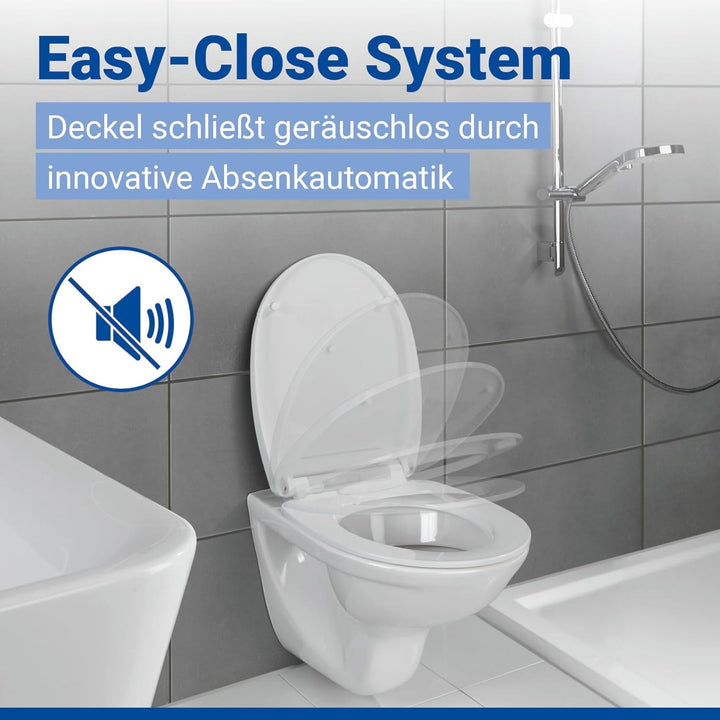 WENKO WC-Sitz Yak mit Hochglanz-Oberfläche, Toilettendeckel mit Absenkautomatik, bruchstabiler, recy