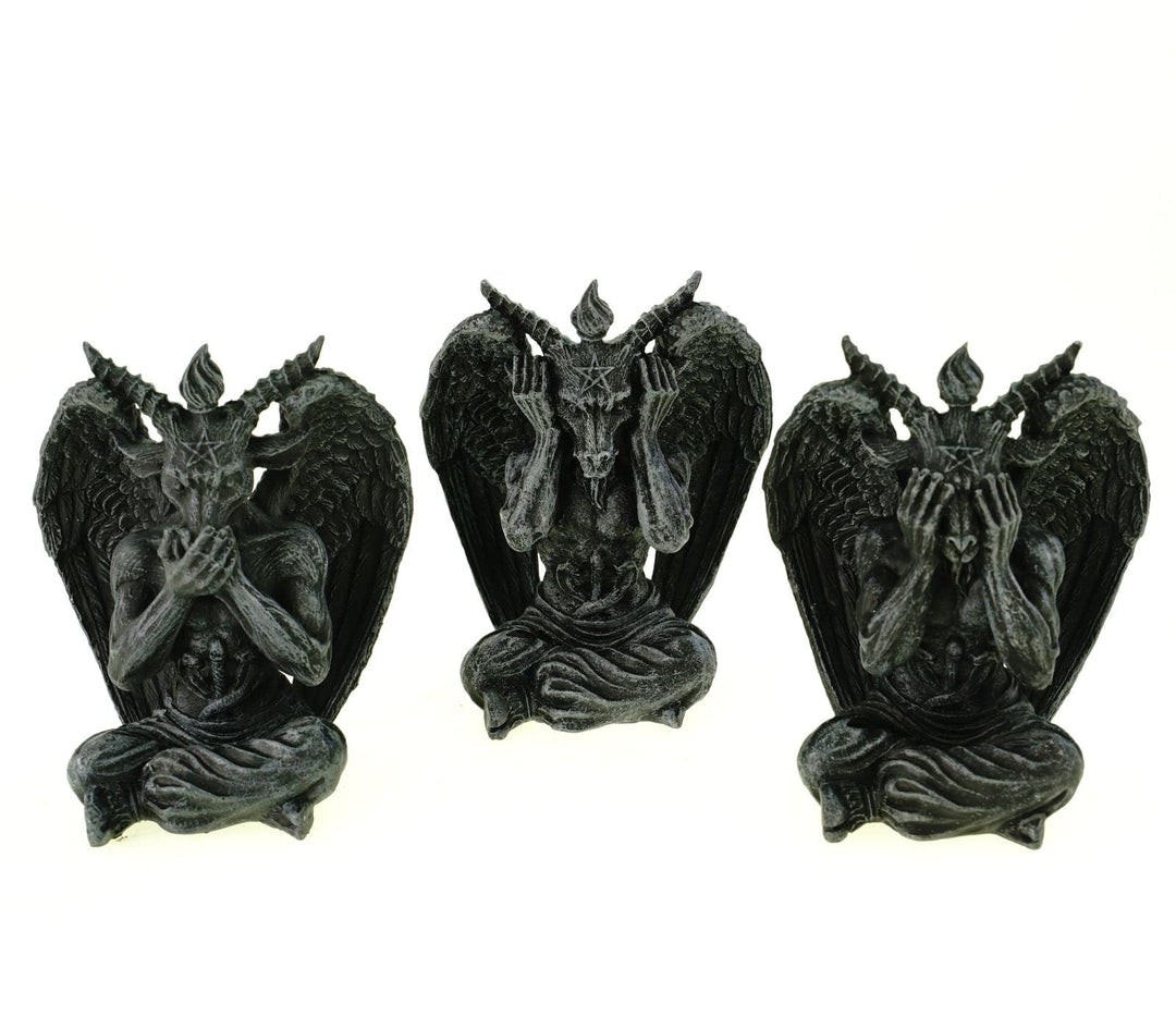 VOGLER Joh. Vogler GmbH 3er Set weise lustige Baphomet 10 cm Gothic Figur Totenschädel Totenkopf