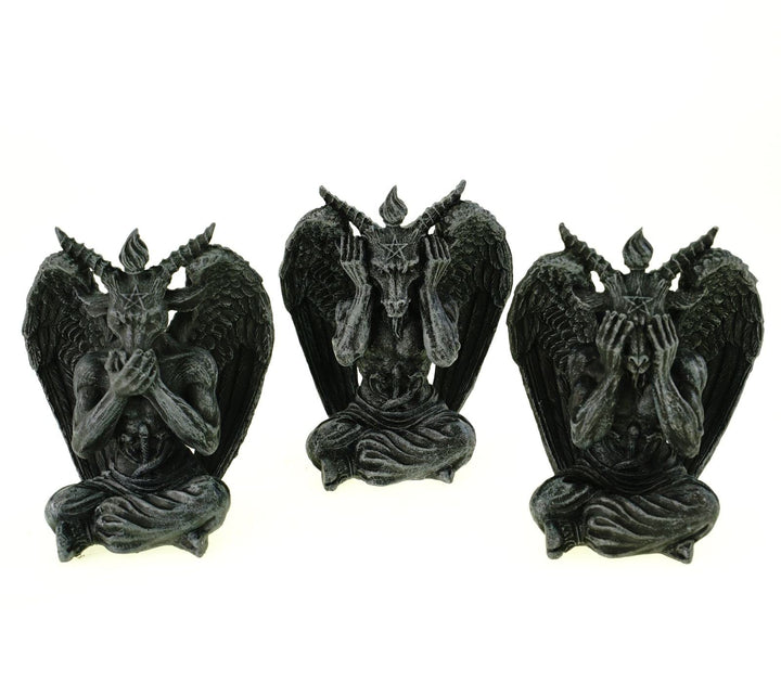 VOGLER Joh. Vogler GmbH 3er Set weise lustige Baphomet 10 cm Gothic Figur Totenschädel Totenkopf