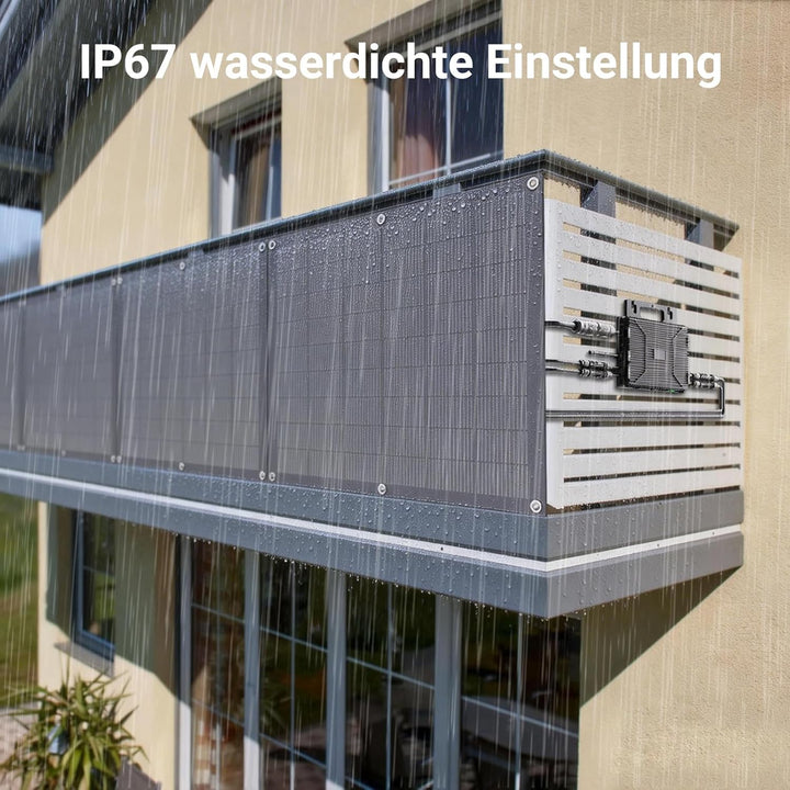 Balkonkraftwerk 800W Komplett mit Steckdose, 4x 200W Solarpanel Flexibel & Wechselrichter 800W, Plug