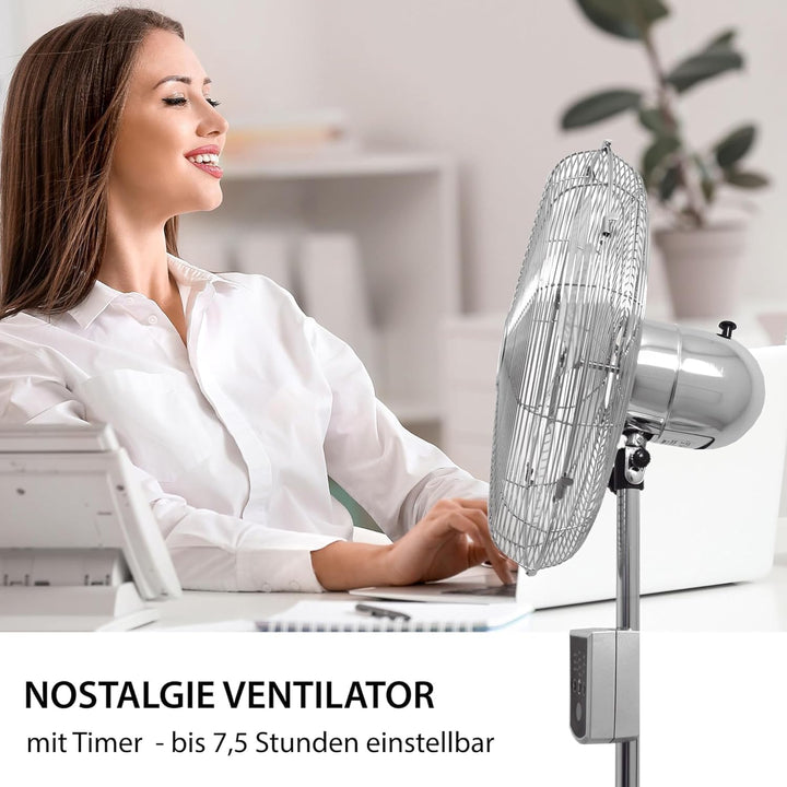 Syntrox Edelstahl Ventilator Plinkad | Standventilator | Bodenventilator | Lüfter, Leis, mit Zeitsch