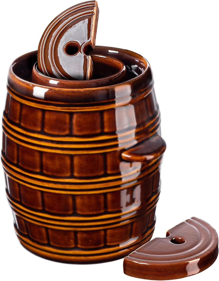 KADAX Beschwerungsstein, Fermentiergewicht aus Steingut 17cm, handgefertigtes Gewicht für Gärtopf, S